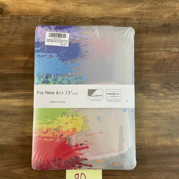 MacBook Air 13” 2018-2020 rainbow splatter design hardshell case - Picture 3 of 3